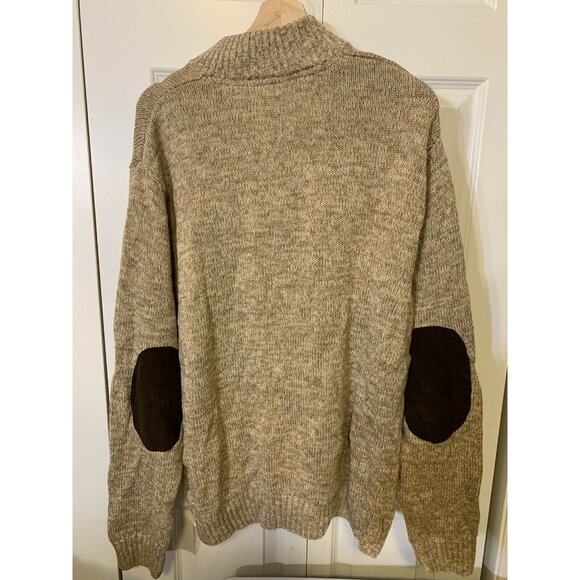 Chaps Men's Sz XXL‎ Elbow Patch Pullover Brown Cotton Sweater - Picture 7 of 7